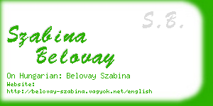 szabina belovay business card